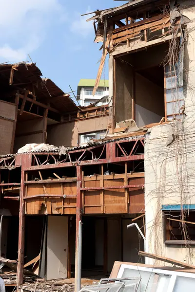 Demolition Old Building City Dismantling House Construction — Stock Photo, Image