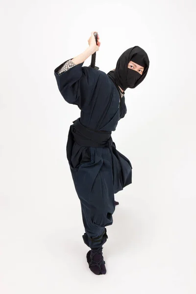 Joven Asiático Hombre Samurai Con Katana Espalda —  Fotos de Stock