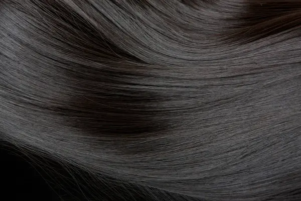 Brunette Black Hair Female Long Dark Hair Black Beautifully Laid — Stock Photo, Image