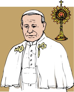 Papa II. John Paul 'un resmi, Papa kılığındaki bir adam..