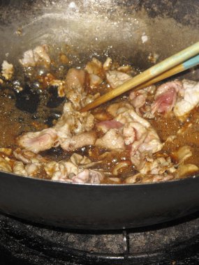 Lezzetli Asya yemekleri. Yakın çekim.