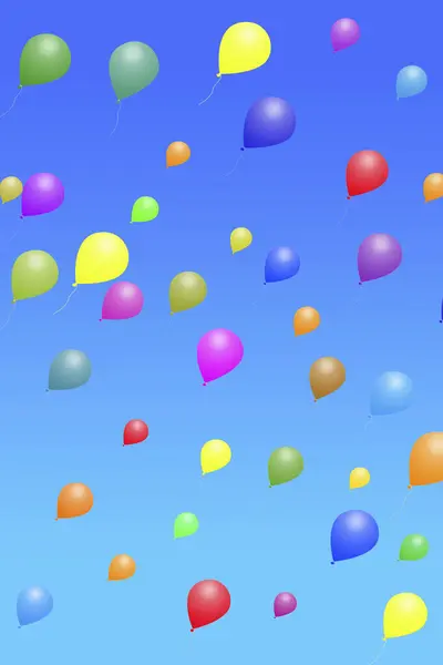 Palloncini Colorati Con Sfondo Cielo Blu — Foto Stock