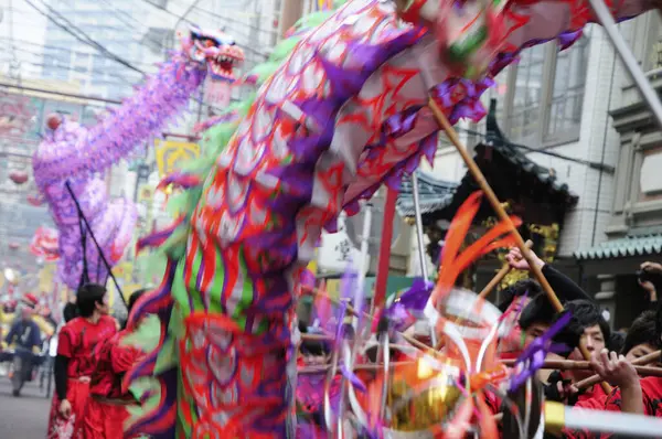 Chinatown Chinese New Year Parade Kanagawa Prefecture Japan — Stock Photo, Image