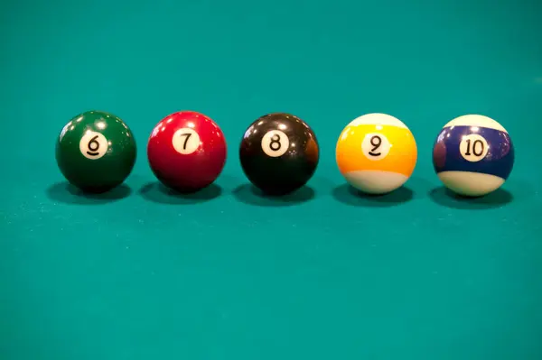 Biljartspel Spel Tafel Met Ballen — Stockfoto