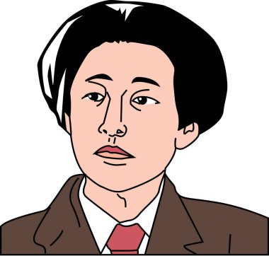 Çizgi film karakteri beyaz arkaplanda izole edilmiş, renkli resimleme 