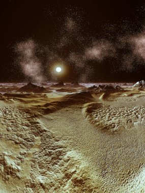 2D güzel bilim kurgu arkaplanı çizimi