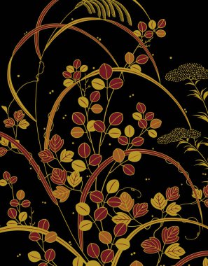 Dalları ve çiçekleri olan çiçek deseni