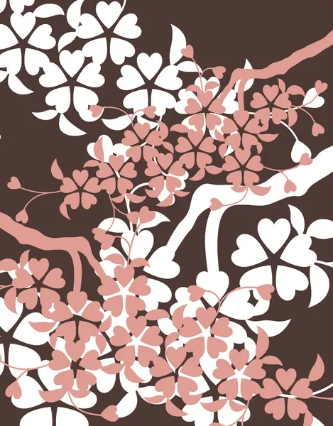Naadloos Patroon Met Bloeiende Kersenboom Takken — Stockfoto