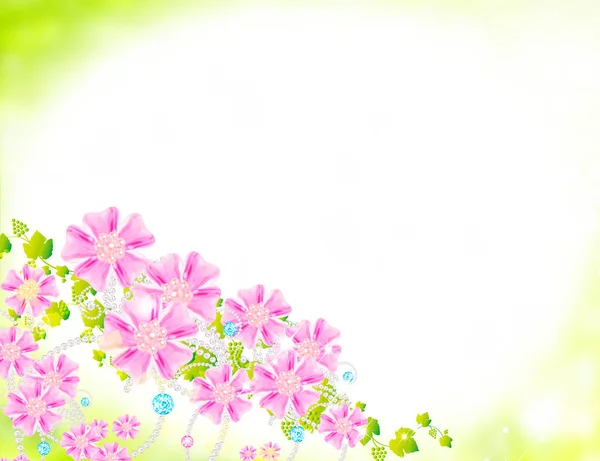 beautiful illustration background of jewelry flowers