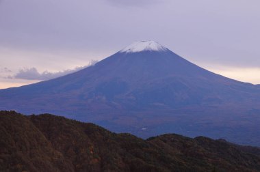 Japonya 'daki Fuji dağı, karla kaplı.