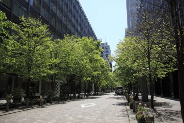 Tokyo şehrinde modern Japon mimarisi