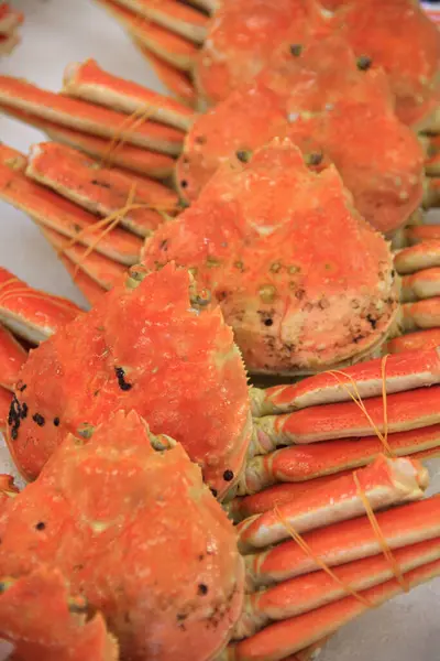 Tas Pattes Crabe Sur Une Table — Photo
