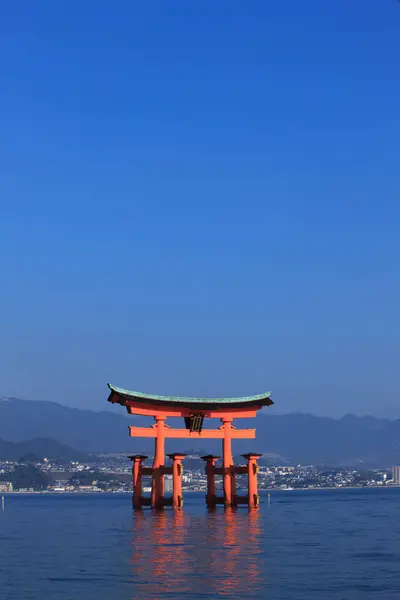 Miyajima Hiroszima Japonia Pływającej Bramie Itsukushima Przybytek — Zdjęcie stockowe