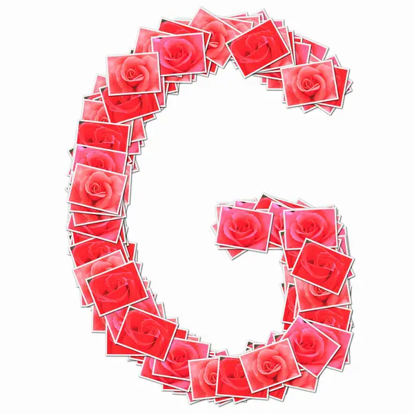 Símbolo Hecho Cartas Con Rosas Rojas — Foto de Stock