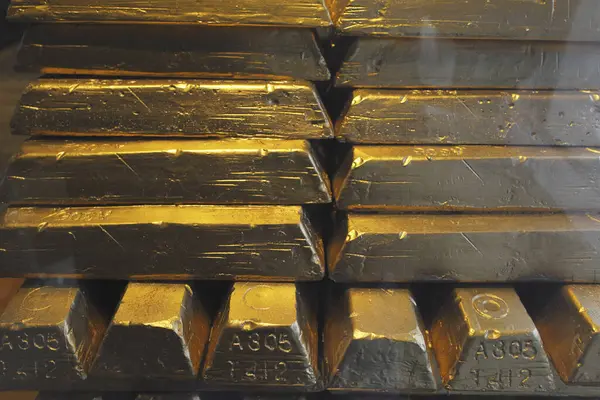 Gold Bars Closeup Background — Stock Photo, Image