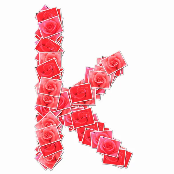Símbolo Feito Cartas Jogar Com Rosas Vermelhas — Fotografia de Stock