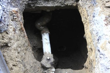 Yeraltı gaz boru inşaatı. Mühendislik ekipmanı