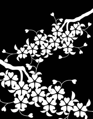 Çiçek açan kiraz ağacı dallarıyla kusursuz desen.