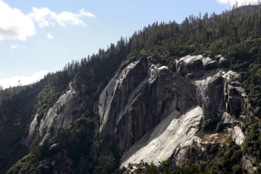 Yosemite Ulusal Parkı, Kaliforniya, ABD 'deki dağların, ormanların ve vadilerin güzel manzarası