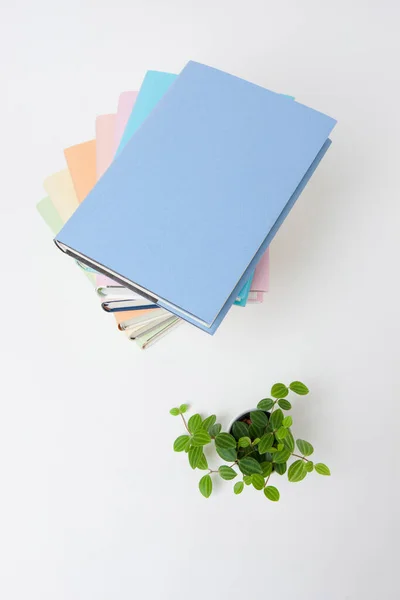 Pila Libri Con Copertine Colorate Vicino — Foto Stock