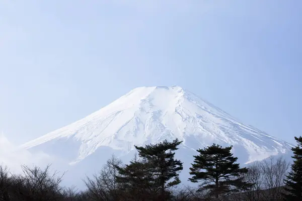 Belo Pico Nevado Montanha Fuji Japão Inverno — Fotografia de Stock