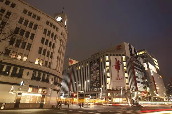 Τόκιο Ιαπωνία Δρόμους Της Πόλης Θέα Στο Παρασκήνιο Φώτα Νύχτα — Φωτογραφία Αρχείου