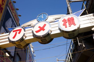 Tokyo, Japonya 'daki Ameyoko Alışveriş Bölgesi