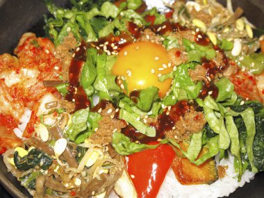 Lezzetli Asya mutfağına yakın çekim