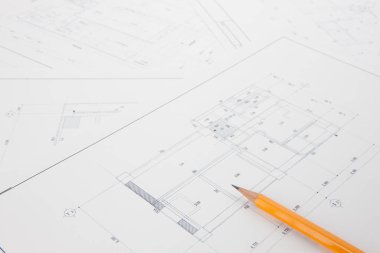 Kalemin planlı yakın plan görüntüsü. Projenin mimari çizimleri            