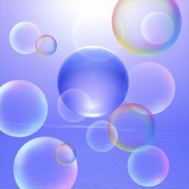 Kabarcıklar havada yüzerken soyut arkaplan
