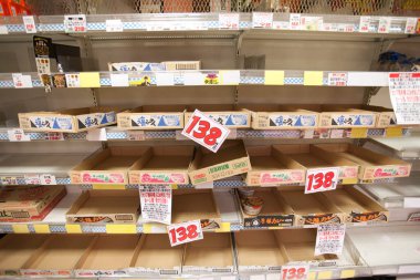 Süpermarkette boş raflar