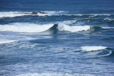 Dalgalar sahile çarpıyor. 
