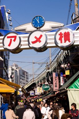 Tokyo, Japonya 'daki Ameyoko Alışveriş Bölgesi