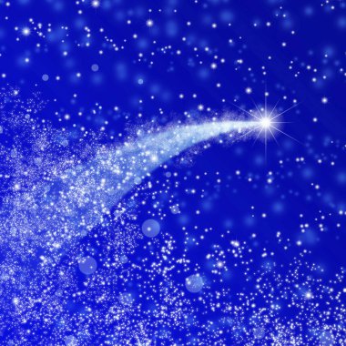 kayan yıldızlı mavi Noel arkaplanı