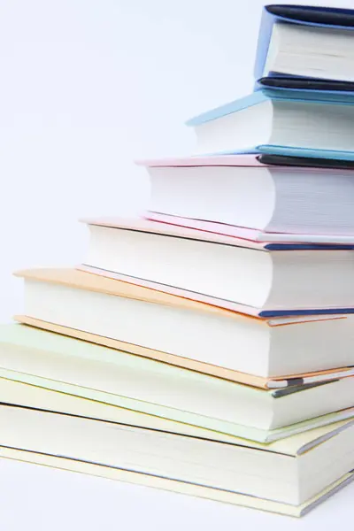Stack Books Colorful Covers Close — Stock Photo, Image