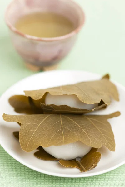 Japanische Süßigkeiten Namens Kashiwa Mochi — Stockfoto