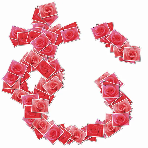 Hieróglifo Japonês Feito Cartas Jogar Com Rosas Vermelhas — Fotografia de Stock