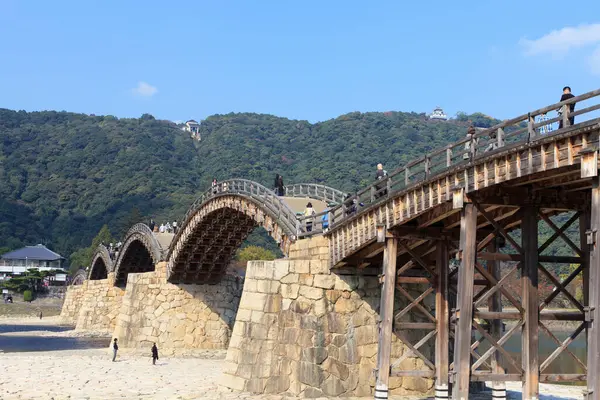 Ξύλινα Τοξωτό Γεφύρι Kintai — Φωτογραφία Αρχείου