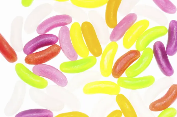 Bunte Süße Bonbons Auf Weißem Hintergrund — Stockfoto