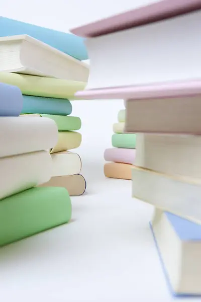 Stack Books Colorful Covers Close — Stock Photo, Image