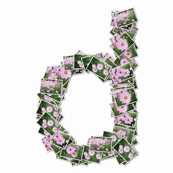 Symbol Gjord Spelkort Med Rosa Blommor — Stockfoto