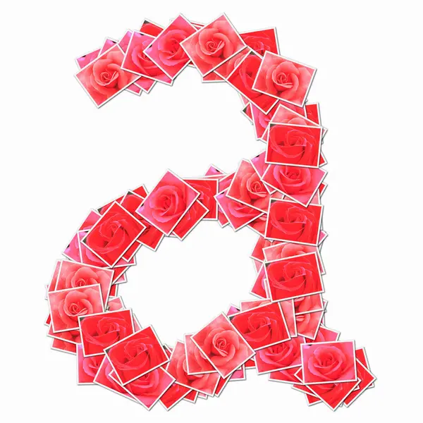 Symbol Gjord Spelkort Med Röda Rosor — Stockfoto
