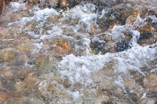 Water Flowing Rocks Beautiful Rapid Mountain River — Stock Photo, Image