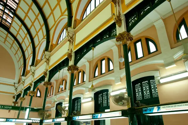 Interior Saigon Central Post Office Post Office Downtown Chi Minh — Stock Photo, Image