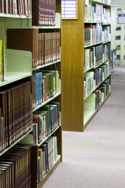 Kütüphanedeki kitaplar.