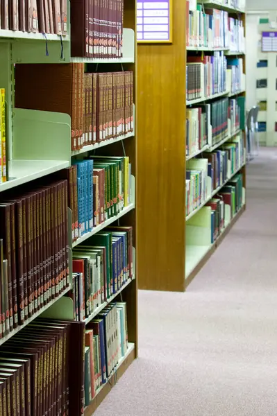 Kütüphanedeki kitaplar.