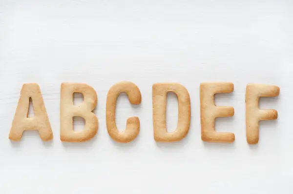 Letters Alphabet Cookies White Background — Stock Photo, Image