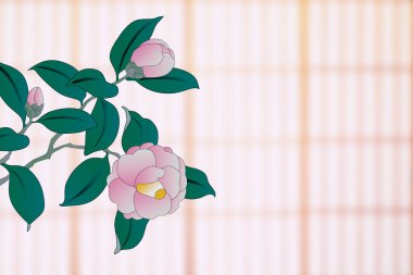 Arka planda pembe güller.