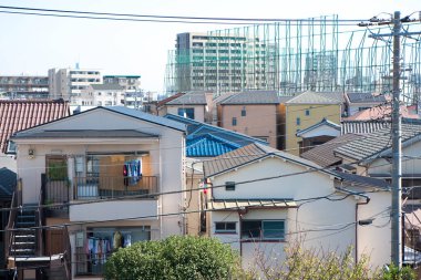 Şehir arkaplanı, şehir caddeleri manzarası 
