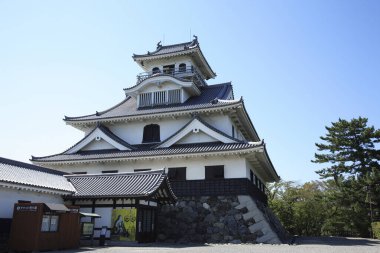 Yeşil Park 'taki antik Osaka Kalesi manzarası 